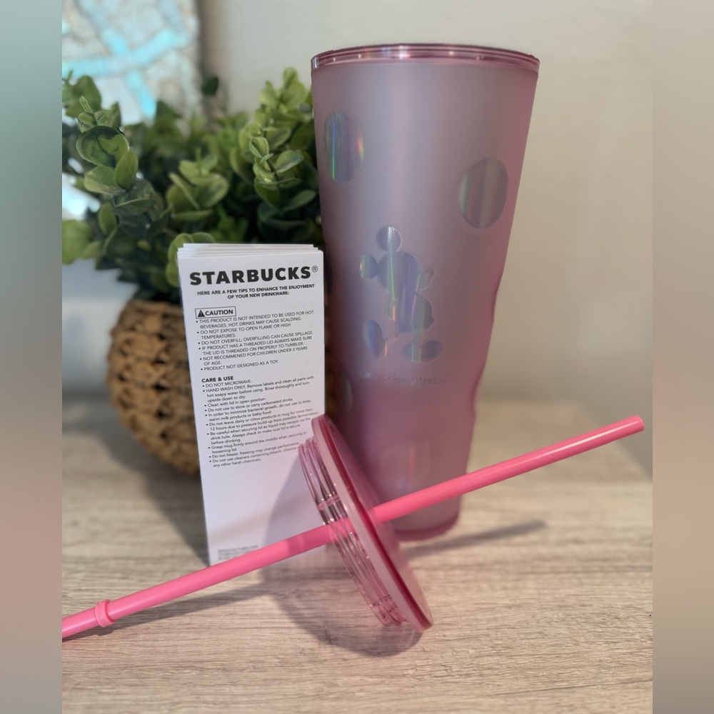 Starbucks Iridescent Pink Polka Dot Mickey Cup - Walt Disney World